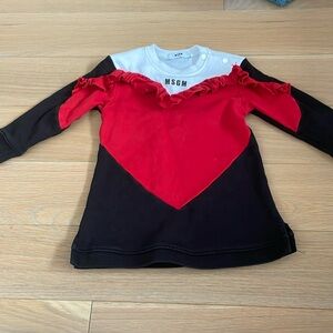 MSGM heart front sweatshirt dress girls 24m